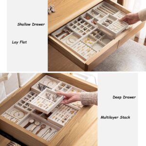 MINGRI Jewelry Earring Organizer Holder Stackable Jewelry Display Trays